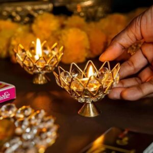 Crystal Bowl Diya (Pack of 4 Pcs)