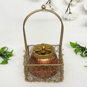 Copper Basket jar set