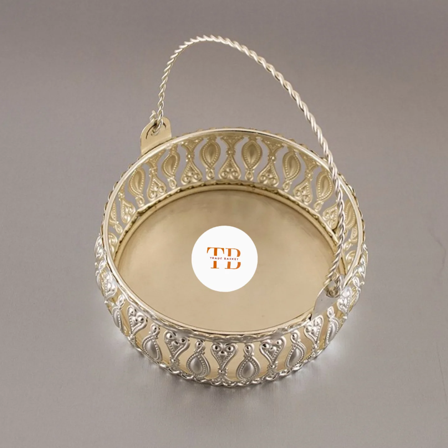 German Silver Basket (Pack of 10 - 4 Inch, Iron)