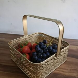 8 inch gold basket